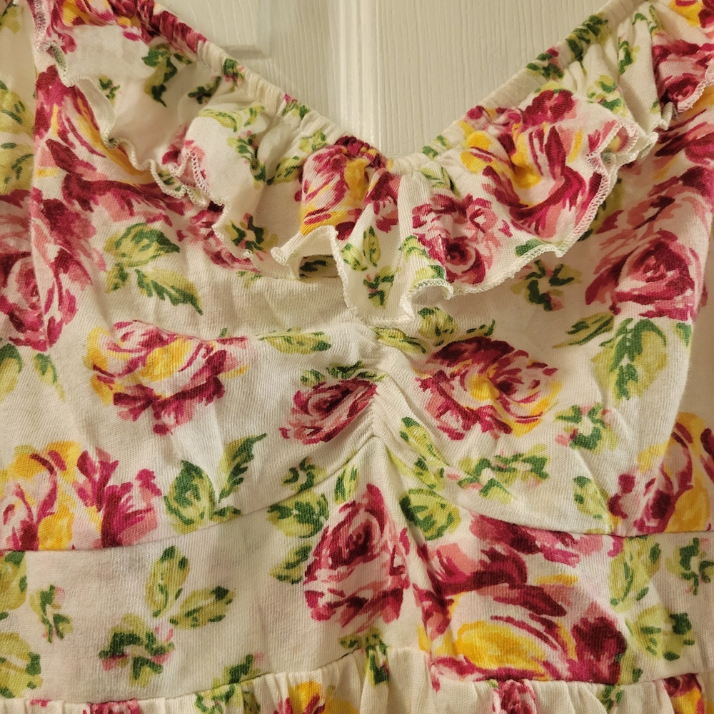 Torrid Pink and Green Floral Smocked Dress - Picture 3 of 7